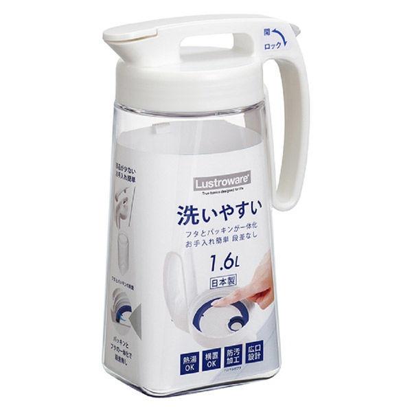 シームレスピッチャー 冷水筒 1.6L 熱湯可 日本製 K-1285W 1個 岩崎工業
