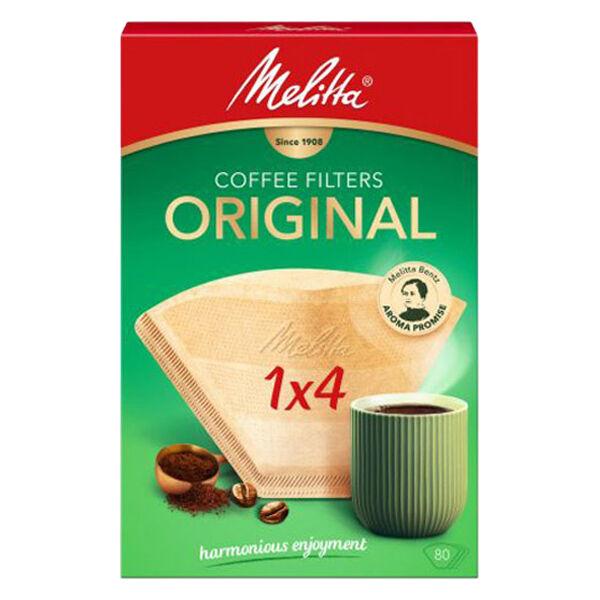 メリタ コーヒーフィルター オリジナル 1×4 ナチュラルブラウン 4〜8杯用 1箱（80枚入）