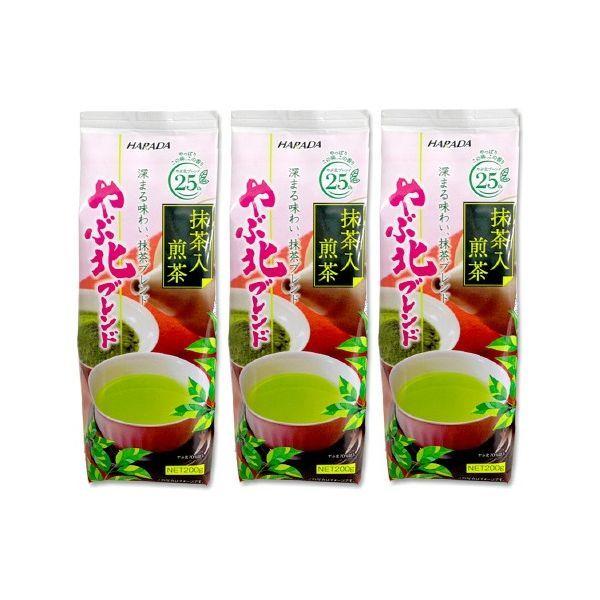 ハラダ製茶　やぶ北ブレンド抹茶入煎茶　1セット（200g×3袋）