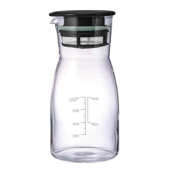 HARIO（ハリオ）ビネガーズ ドリンクピッチャー 耐熱ガラス製 ブラック 700ml レシピ付き 日本製 熱湯・食洗機対応 1個