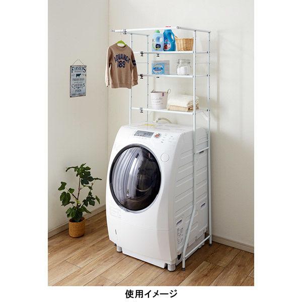 3段木製ランドリーラック幅60cmホワイト LOHACO - 3段ランドリーラック ホワイト 幅60-93×高182×奥行53cm L-5