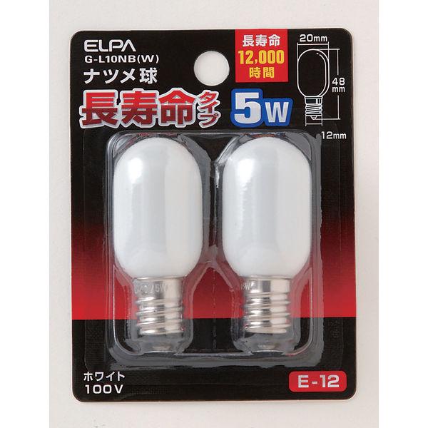 朝日電器　ナツメ球　長寿命タイプ　G-L10NB（W）　1パック（2個入）