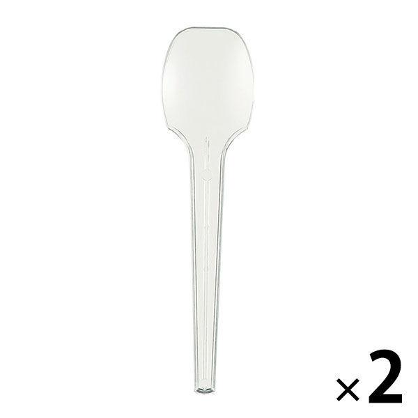 デザートスプーン　100mm　クリア　2袋（100本入×2）