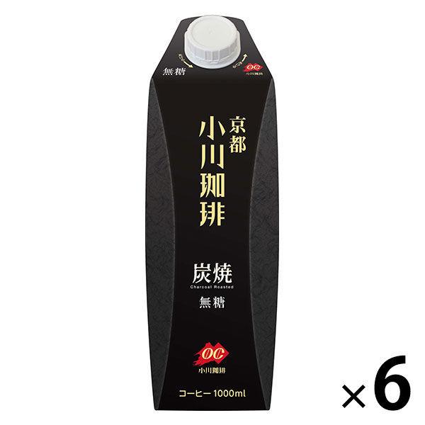 小川珈琲 炭焼珈琲 無糖 1L 1箱（6本入）