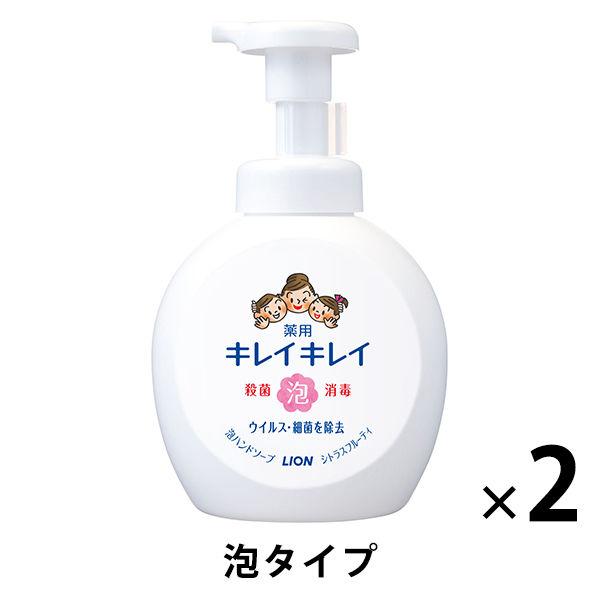 【セール】【500ml大型ボトル】キレイキレイ 薬用 ハンドソープ 泡 シトラスフルーティ 本体500ml 1セット（2個） 殺菌 保湿 ライオン【泡タイプ】