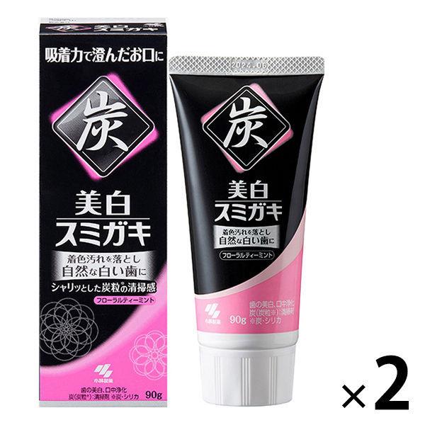 （セール）歯磨き粉 ホワイトニング 美白スミガキ 炭粒（炭・シリカ）配合 フローラルティーミントの香り 90g 1セット（2本）小林製薬
