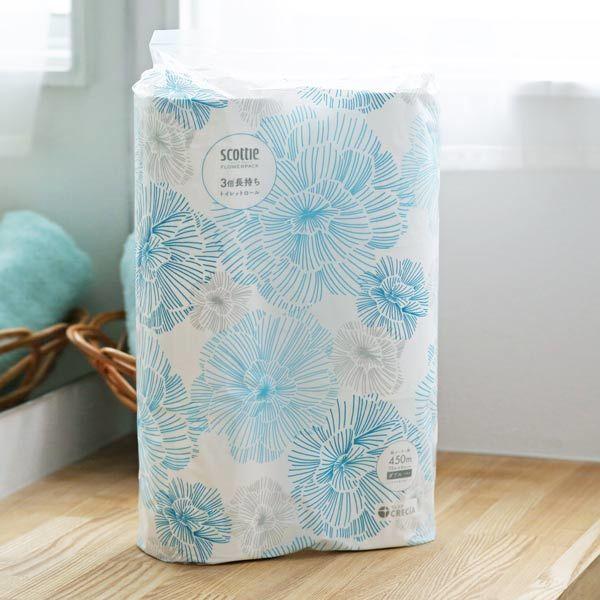 （セール） トイレットペーパー 6ロール 3倍長持ち ダブル スコッティ フラワーパック 北欧 1パック（6ロール）アスクル・ロハコ限定