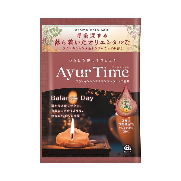 入浴剤 バスソルト 個包装 アーユルタイム バランスデイ 分包 40g 1個 アロマ 透明タイプ アース製薬