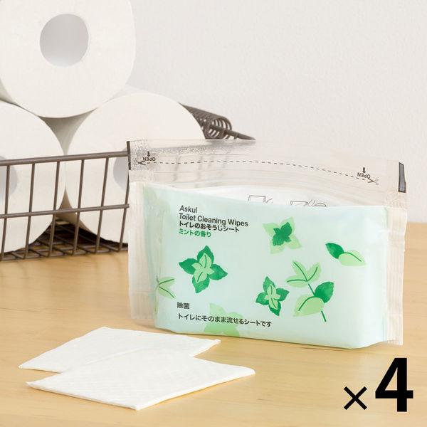 復活特別価格 大王製紙 トイレのおそうじシート ミントの香り（12枚入×4） 【そのまま使えるファスナー付き】（寄付金付き） オリジナル