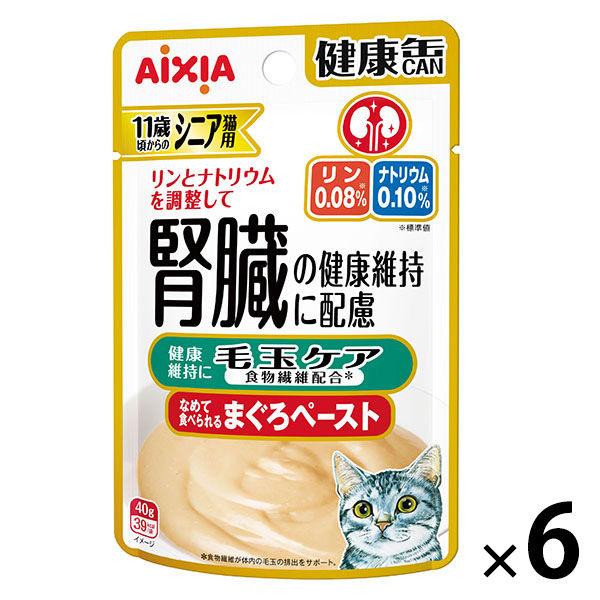 健康缶 シニア猫用 毛玉ケア 40g 6袋 アイシア キャットフード パウチ