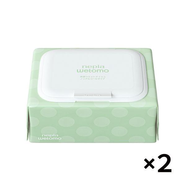 ウェットティッシュ 除菌シート ノンアルコール除菌 wetomo ウェットモ 蓋付き 王子ネピア 1セット（50枚入×2個）