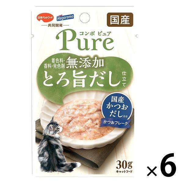 コンボ ピュア キャット パウチ かつお・国産かつおだし入り 無添加 国産 30g 1セット（1個×6）キャットフード