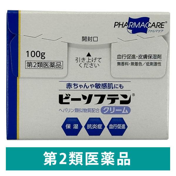 ビーソフテンクリーム 100g  乾燥肌治療薬 ヘパリン類似物質配合　手指のあれ 手足のひび・あかぎれ【第2類医薬品】