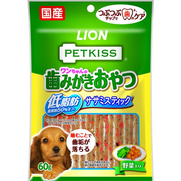 ペットキッス（PETKISS）ワンちゃんの歯みがきおやつ低脂肪ササミスティック野菜入り 60g ドッグフード 犬 デンタルケア