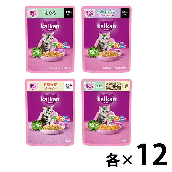（お得なアソート）カルカン 子ねこ用 キャットフード パウチ ミックスシリーズ 48袋（12袋×4種） 子猫 ウェット