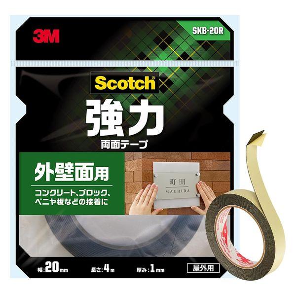 スリーエム(3M) スコッチ 強力両面テープ 外壁面用 幅20mm×長さ4m 1巻 SKB-20R