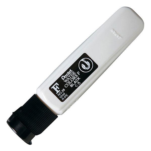 ぺんてる エフ水彩 ポリチューブ入り 単色 12ml くろ 絵の具 3本 WFCT28