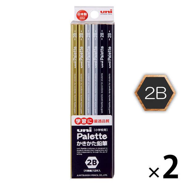 三菱鉛筆 ユニパレット ダース鉛筆 6角 2B ブラック軸（黒） K56172B 2ダース（24本入） uni