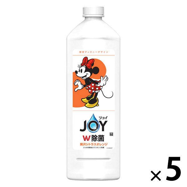 【アウトレット】ジョイ W除菌 手洗い用食器洗剤 シトラスオレンジ 詰め替え 特大 600mL 1セット（1個×5）  ディズニーコラボ P＆G