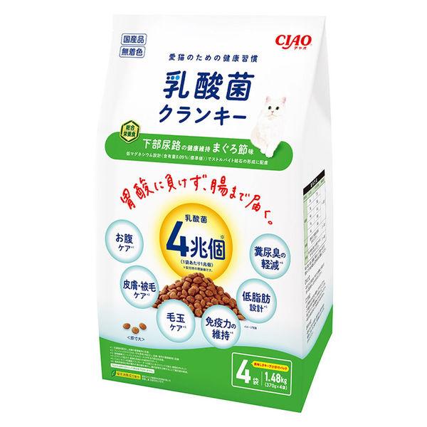 いなば CIAO チャオ 乳酸菌クランキー下部尿路の健康維持 まぐろ節味 国産（370g×4袋）1袋 キャットフード 猫用