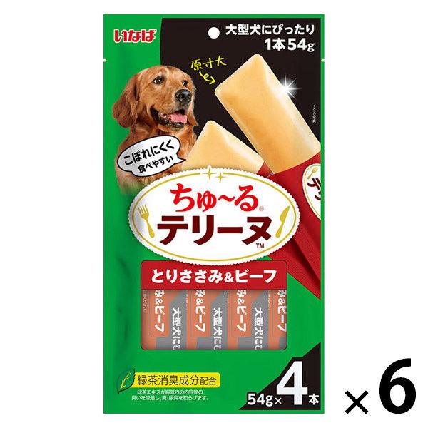 いなば ちゅーる テリーヌ 大型犬用 とりささみ＆ビーフ（54g×4本）6袋 ちゅ〜る ドッグフード 犬用 おやつ