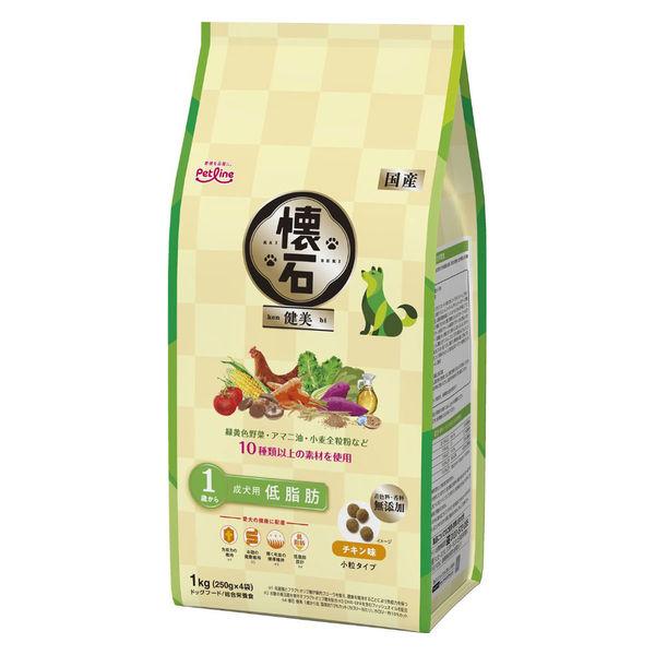 懐石 健美 低脂肪 1歳から チキン味 国産 1kg（250g×4袋）1個 ペットライン ドッグフード 犬用