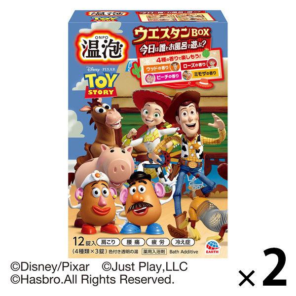 入浴剤 炭酸 温泡 ONPO  トイ・ストーリー ウエスタンBOX 12錠入 1セット（1箱（4種×3錠）×2） 透明タイプ アース製薬