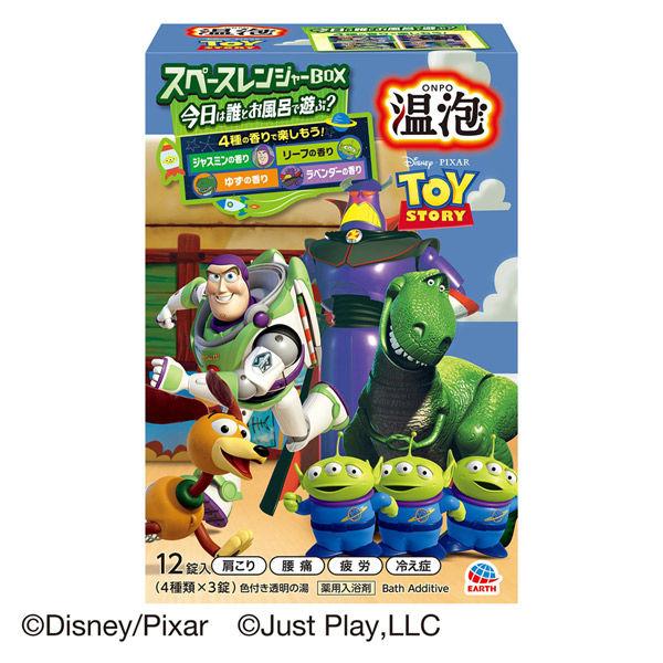 入浴剤 炭酸 温泡 ONPO  トイ・ストーリー スペースレンジャーBOX 1箱（4種×3錠入） 透明タイプ アース製薬