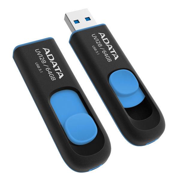 ADATA USB3.0対応スライド式USBメモリー 64GB AUV128-64G-RBE