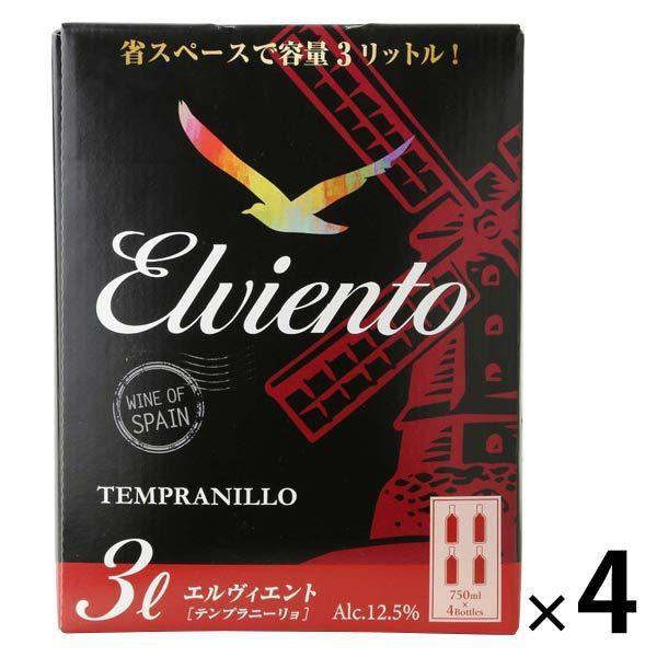 スペイン　エルヴィエント テンプラニーリョ BIB 3L 赤ワイン ミディアムボディ　1本×4　南アルプスワインアンドビバレッジ
