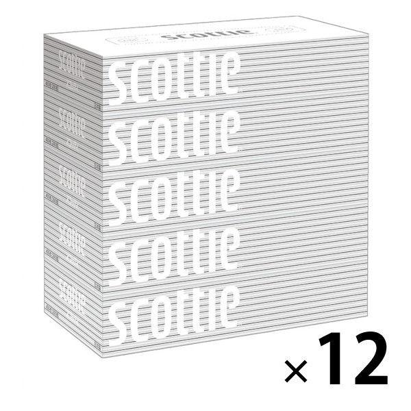 （セール）ティッシュペーパー 200組（5箱入）スコッティティシュー 1ケース（12パック）日本製紙クレシア 箱ティッシュ ボックスティッシュ 箱売り