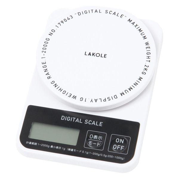 デジタルスケール（2kg） ホワイト LAKOLE/ラコレ