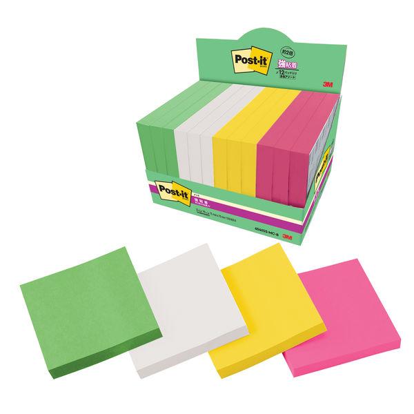 スリーエム(3M) ポストイット ふせん 付箋 強粘着 ノート 75mm×75mm マルチカラー8 1箱（12冊入） 6541SS-MC-8