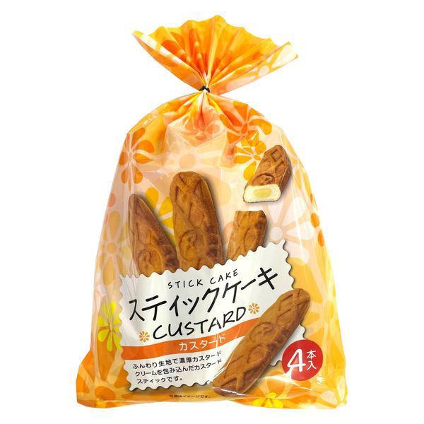 スティックケーキ　60円 スティックケーキカスタード4本 1袋 リマ（わけあり品） +PayPay 【LOHACO・ロハコ】で 3,780円以上送料無料 他商品も掲載の場合あり