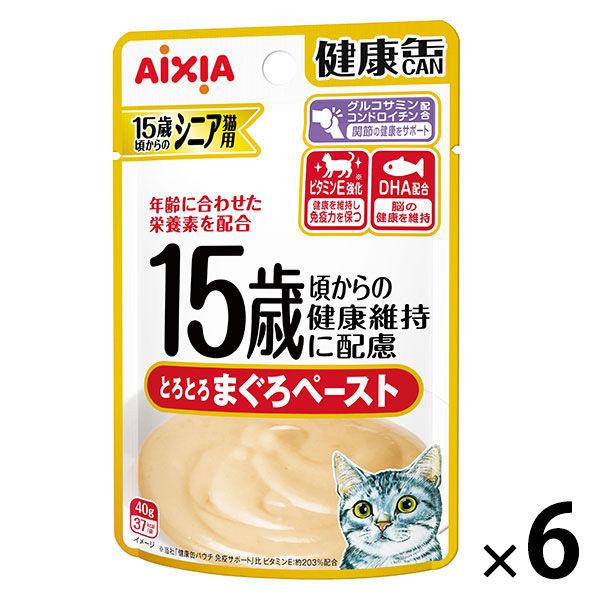 健康缶 15歳からの健康缶 まぐろペースト 40g 1セット（1袋×6）キャットフード 猫用 ウェット パウチ