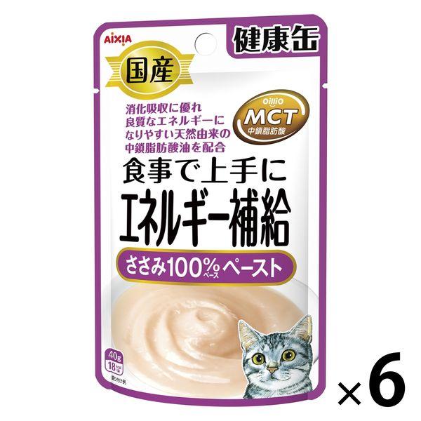 健康缶 エネルギー補給ささみ 40g 1セット（1袋×6）国産 キャットフード 猫用 ウェット パウチ