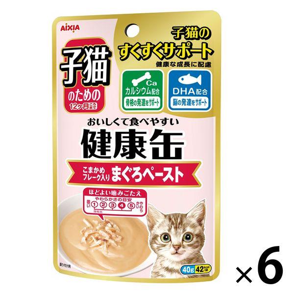 健康缶 子ねこのための健康缶 まぐろペースト 40g 1セット（1袋×6）キャットフード 猫 ウェット パウチ