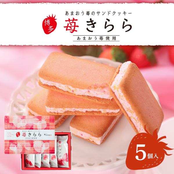 【チルド配送】博多苺きらら （5個入） 風美庵 九州限定 いちご お菓子 福岡 お土産 イチゴ