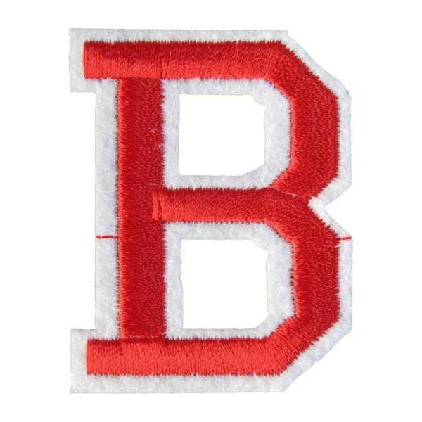 bアイロンワッペン アイロンワッペン アルファベット B 赤 : オナモミズハウス - 通販