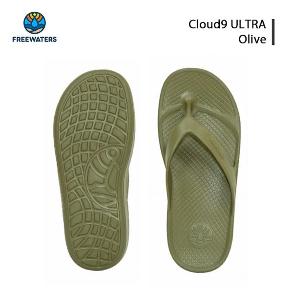 フリーウォータース Cloud9 Ultra Olive free waters サンダル トングサンダル 海 プール 夏 衝撃吸収 ふかふか 厚い リカバリー レディース