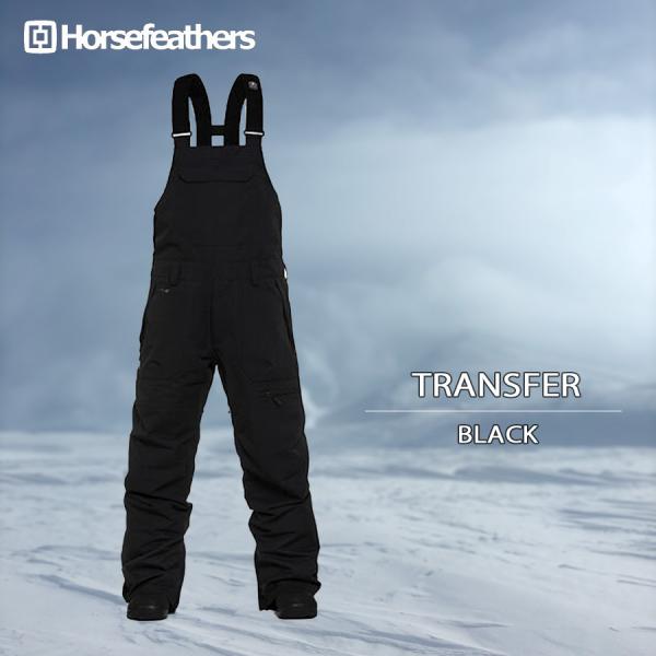25-26 Horsefeathers スノーボード ウェア ホースフェザーズ パンツ ボトム メンズ TRANSFER PANTS BLACK ビブ ビブパンツ ブラック 黒 防水 透湿 多機能