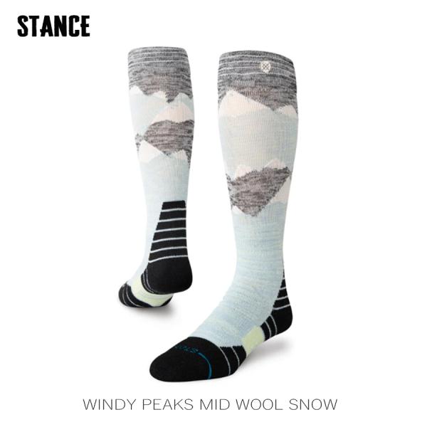 STANCE WINDY PEAKS MID WOOL SNOW GREEN スタンス ソックス 靴下 スノーボード メンズ