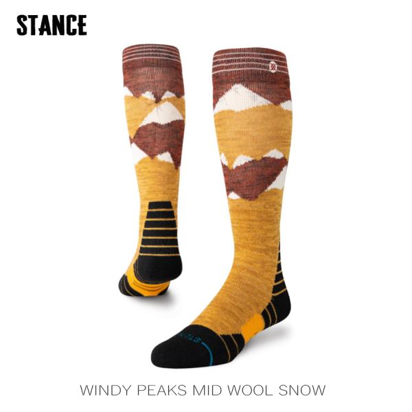 STANCE WINDY PEAKS MID WOOL SNOW GOLD スタンス ソックス 靴下 スノーボード メンズ