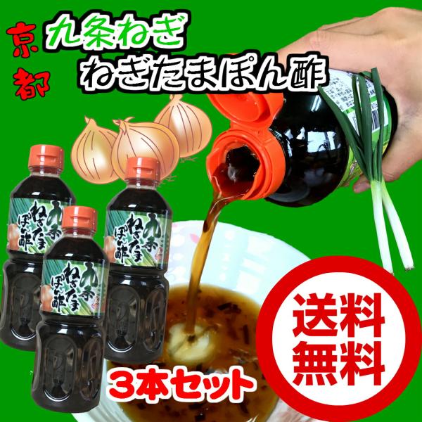 九条ねぎたまぽん酢500ml×3 【ちょっぴりお得な３本セット】【送料無料】■九条ねぎとたまねぎのポン酢！/たまねぎ　ポン酢/