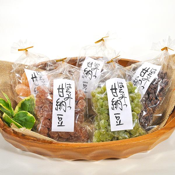 はちみつ甘納豆（斗六豆、金時豆、小豆）の中から3つ選べるお得なセットです。■商品名選べるはちみつ甘納豆 3個セット■内容量各130gx3個■原材料名小豆：砂糖（国内製造）、小豆、還元水飴、はちみつ金時豆：砂糖（国内製造）、金時豆、還元水飴、...