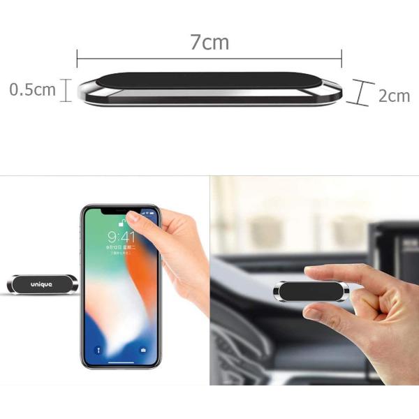 車 キッチン 冷蔵庫 職場など様々な場所で活用 再入荷 車載ホルダー マグネット式 スマホホルダー 小型 強力 片手 粘着 スマホ固定 磁石 強力 片手 粘着 落下防止 便利グッズ プレート2式付く 代購幫