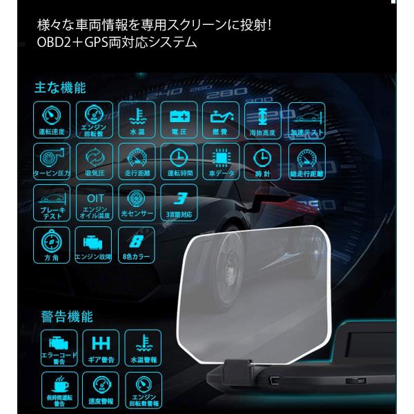 ヘッドアップディスプレイ Hud Obd2 Gps タコメーター スピードメーター マルチメーター 追加メーター 外付け スピードメーター 車載 電圧 水温 Buyee Buyee Jasa Perwakilan Pembelian Barang Online Di Jepang