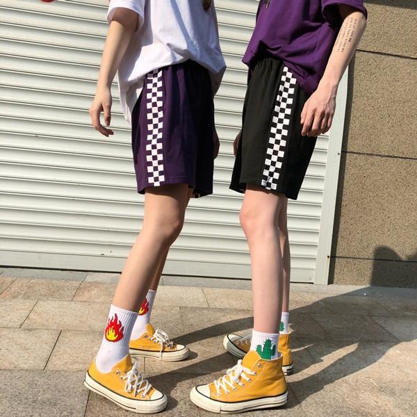 チェッカー サイドライン ハーフパンツ チェック 短パン ボトムス レディース メンズ ユニセックス ダンス 文化祭 学校行事 体育祭 まとめ買い 036 Beach Blvd 通販 Yahoo ショッピング