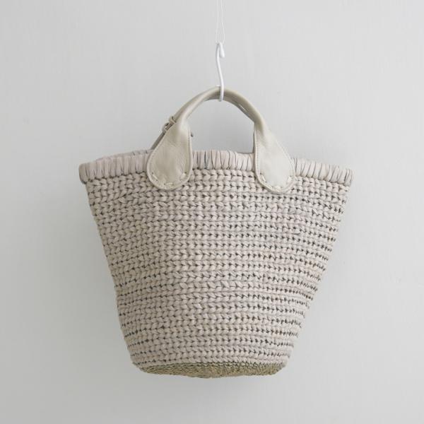 【未使用】POMTATA　AMICOシリーズ　バスケットトート　ライトグレー POMTATA (ポンタタ) | AMICO TOTE (GRAY) トートバッグ 定番 人気 天然