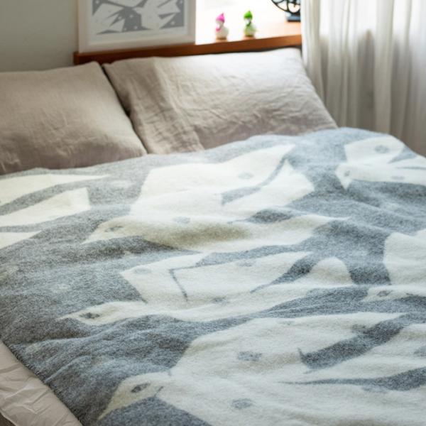 KLIPPAN ミナペルホネン trip ブランケット 130×90 ウール シングル ブランケット TRIP by mina perhonen ブルー